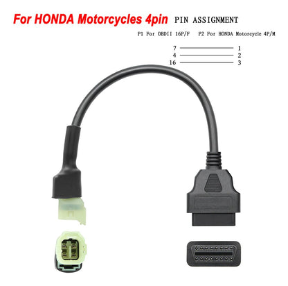 Cable Conector OBD2 para Motocicletas – Varias Marcas y Pines