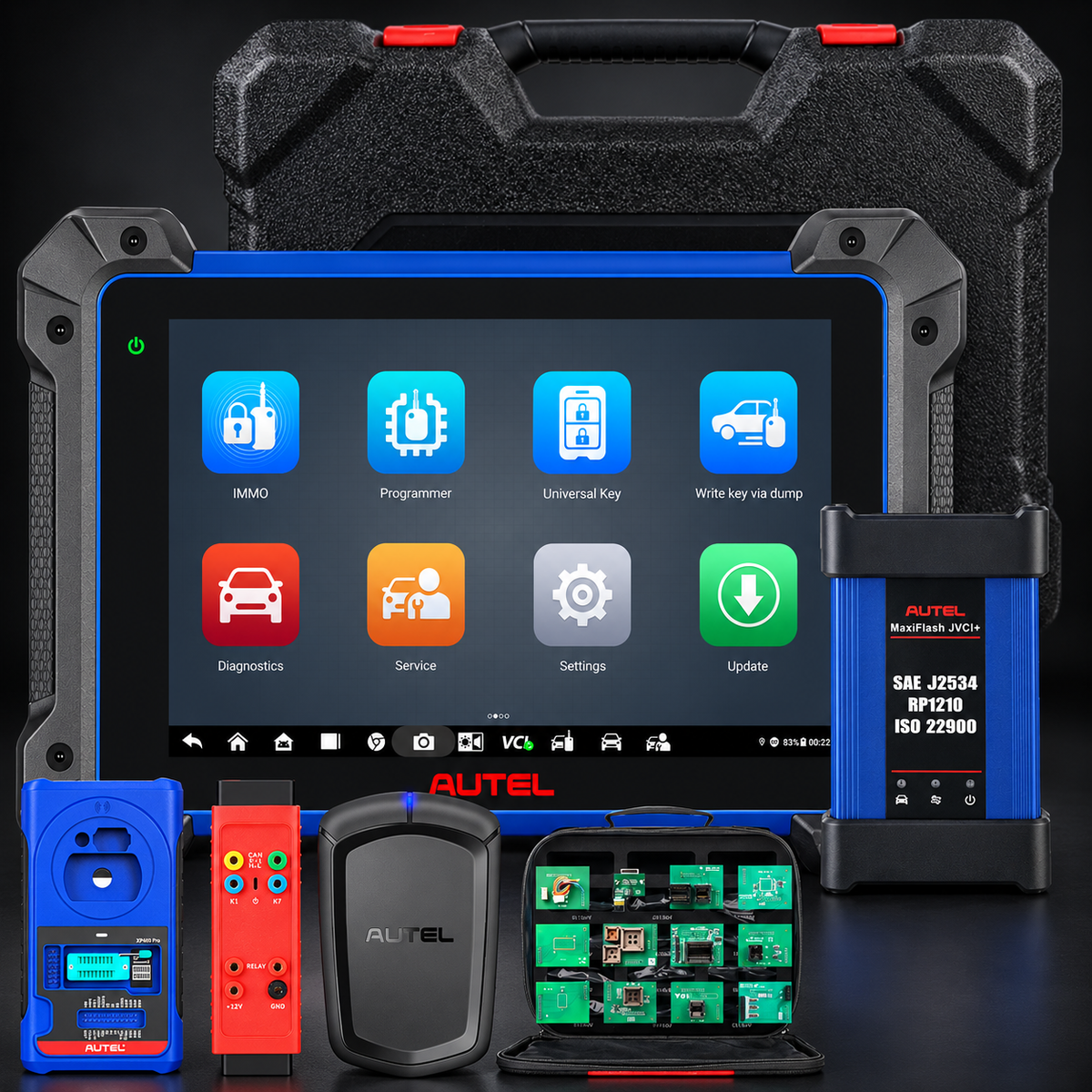 Autel MaxiIM IM608 PRO II Full Kit sobre fondo negro