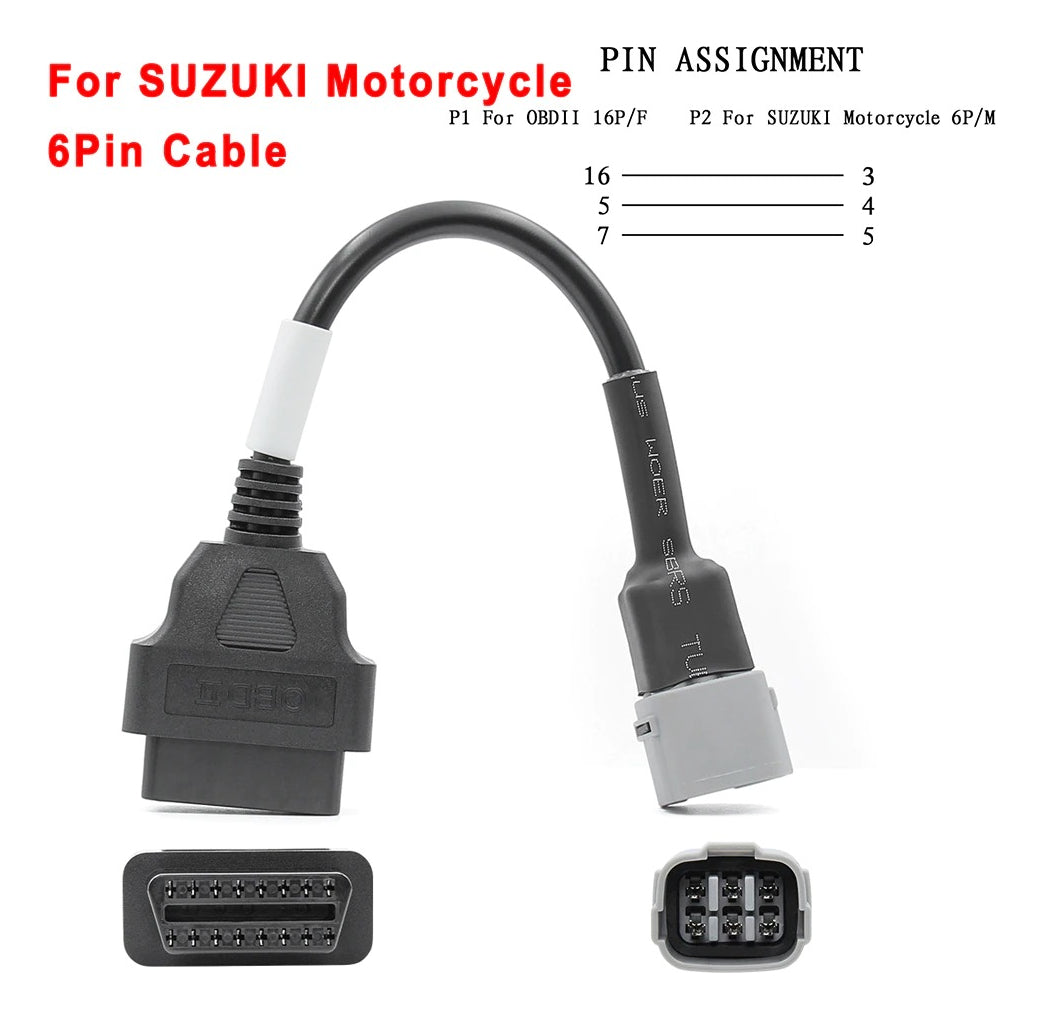 Cable Conector OBD2 para Motocicletas – Varias Marcas y Pines