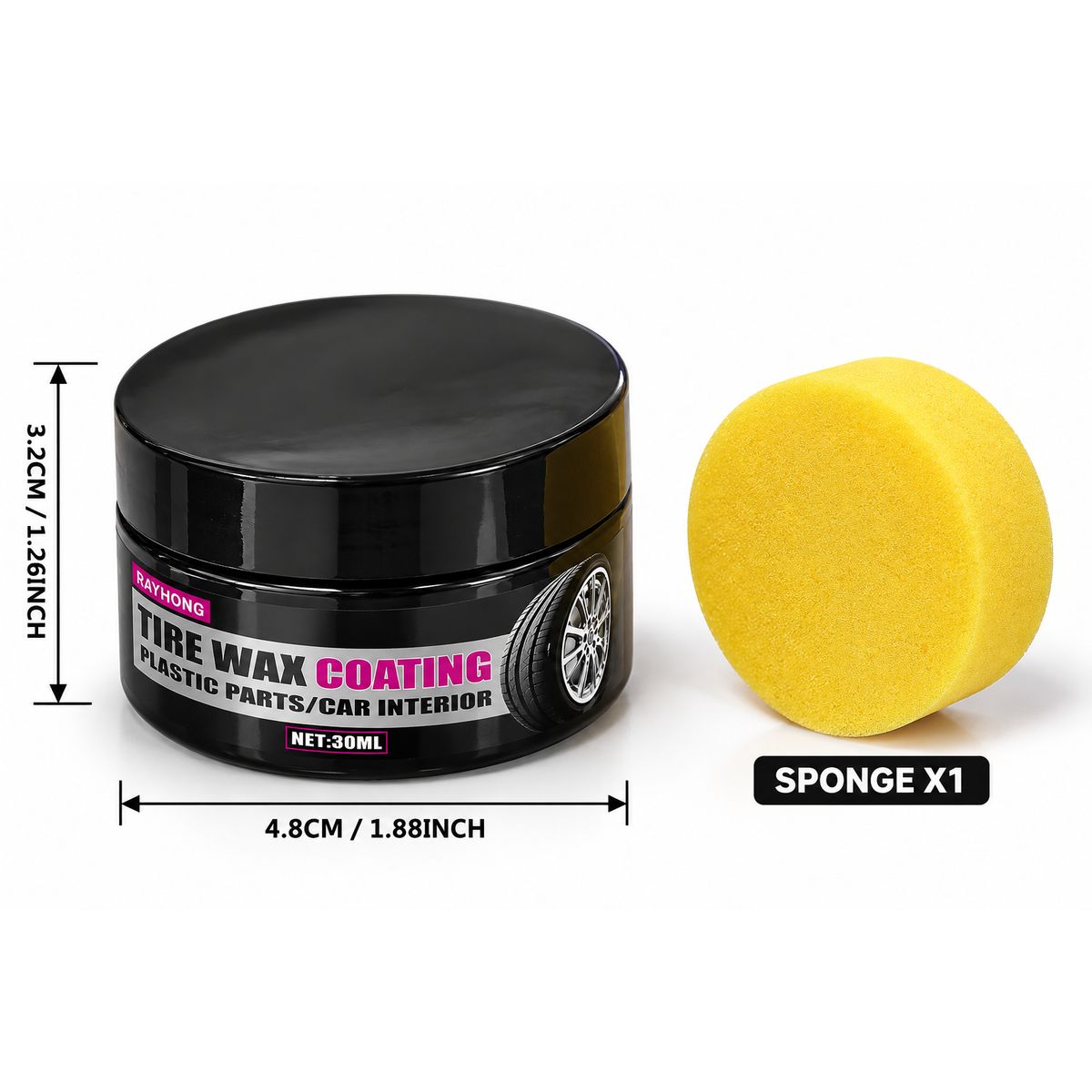Cera para neumáticos 30 ml medidas