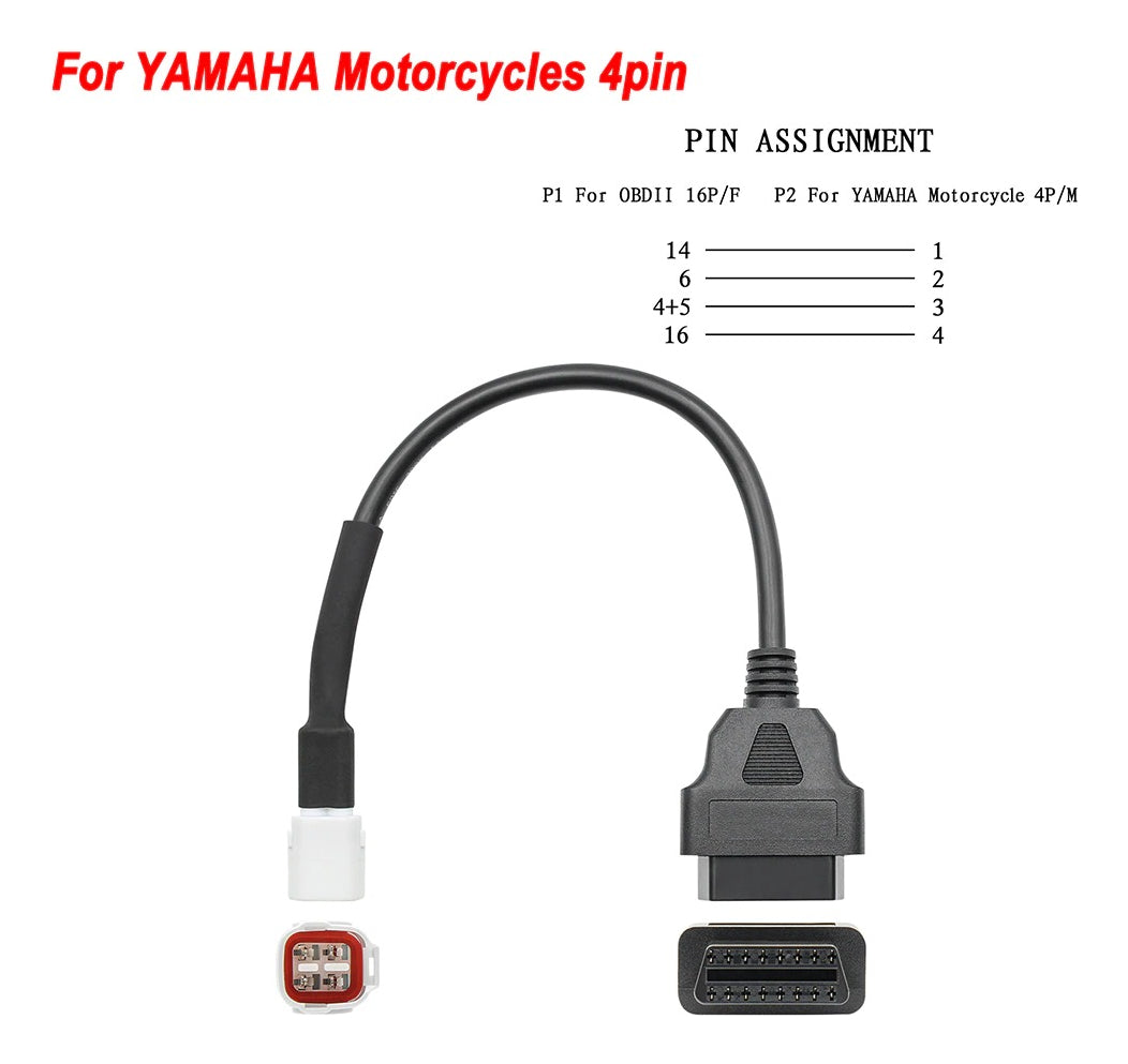 Cable Conector OBD2 para Motocicletas – Varias Marcas y Pines